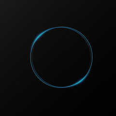 Futuristic neon portal glowing magic circle frame, abstract round light effect, luminous vector background, digital energy swirl.
