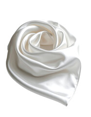 Creamy white silk scarf, softly draped, showing luxurious texture and subtle sheen