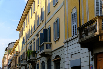 Milan, Italy: old buildings along via Aleardo Aleardi
