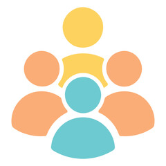 Teamwork Collaboration Color Vector Icon for Business Strategy