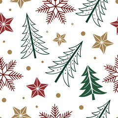 Christmas and New Year vector seamless pattern