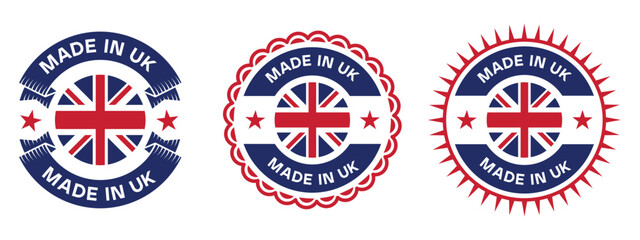 Made in UK badge vector design labels and stickers