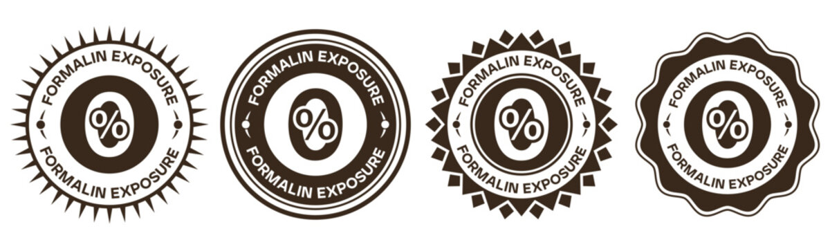 Formalin exposure badge vector design labels and certification stickers