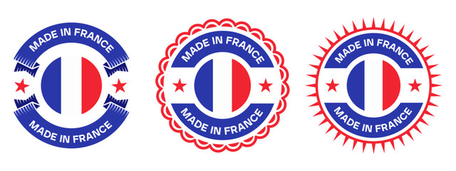 Made in France badge vector design labels and stickers