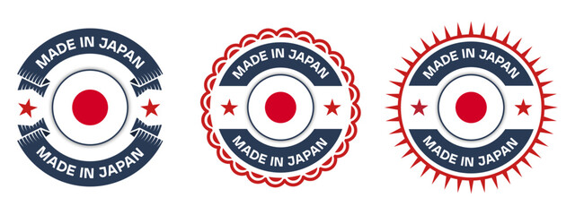 Made in Japan badge vector design labels and stickers