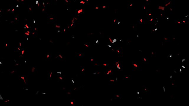 black friday red and grey confetti isolated alpha channel animation, big sale shopping social media motion design element	