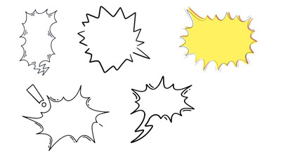 Collection of various comic-style speech bubbles, suitable for conveying thoughts and dialogue in illustrations.