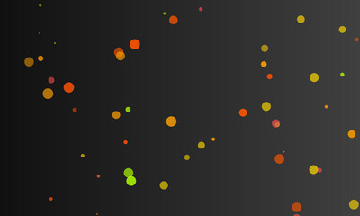 Abstract dark background with scattered colorful circles design element