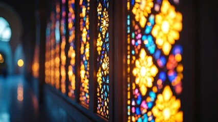 Stained glass panels display - Powered by Adobe