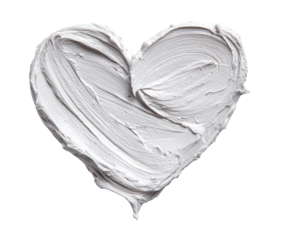 Creamy white heart shape