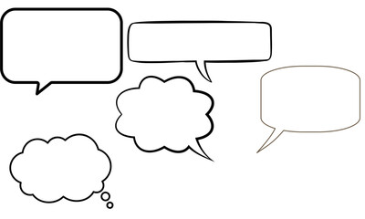 Collection of various blank speech bubble shapes.