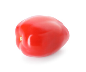 One ripe red tomato isolated on white