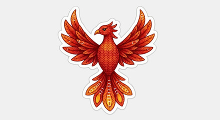 Fototapeta premium Fiery Phoenix Illustration Symbol of Rebirth and Transformation