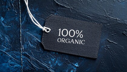 Organic Label on Textured Background A Close-Up View of Natural Product Branding