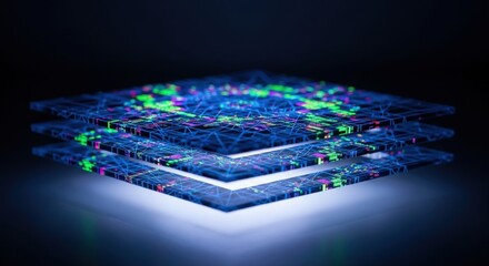 Abstract Data Layers: Digital Information Visualization Technology Concept.