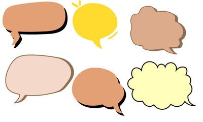 Collection of various cartoon speech bubbles in different colors and shapes.