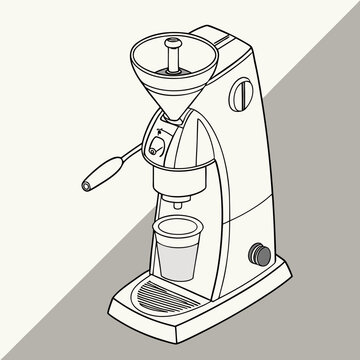 coffee grinder machine black and white clip art preview