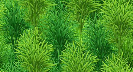 Tropical Bamboo Leaves Seamless Pattern Exotic Green Botanical Design