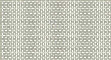 Seamless Geometric Pattern Vector – Monochrome Abstract Repeating Texture with Dots, Stars and Plus Signs, Subtle Light Gray and Beige Background for Wallpaper, Fabric, Digital Paper, Modern