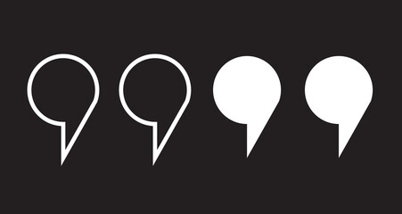 Quote mark collection. Quotation icon set. Vector illustration and transparent png. quote mark icon set. quotes icon vector sign design. discussion dialog remark open and close quote sign in