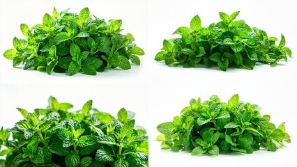 Obraz premium A bunch of fresh mint leaves background motion expression cartoonish colorful gesture movement design layers backgrounds illustration elements depth composition style emotion figure