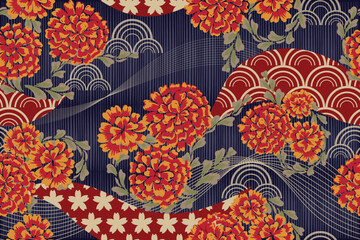 floral motifs for fabrics, covers, backgrounds, motifs, etc. © B_1_3