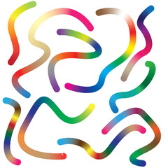 Obraz premium set of colored ribbons