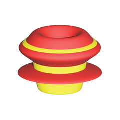 Layered Sacred Vessel – 3D Red-Yellow Geometry with Dome, Disc, and Ritual Alignment