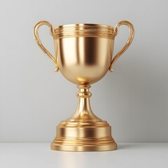 Golf trophy mockup gold metallic product isolated display