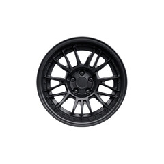 Obraz premium Matte Black Alloy Rim High-Resolution Studio Shot of a Modern Car Wheel