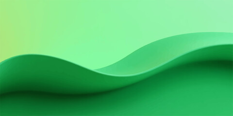 Green abstract wave background with flowing lines and modern design elements