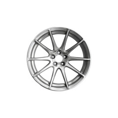 Sleek Silver Alloy Car Wheel Rim - Automotive Part Close-up