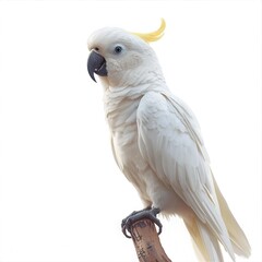 white parrot isolated white transparent background 