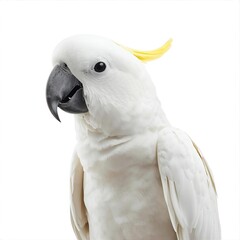 white parrot isolated white transparent background 