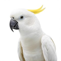 white parrot isolated white transparent background 