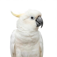 white parrot isolated white transparent background 