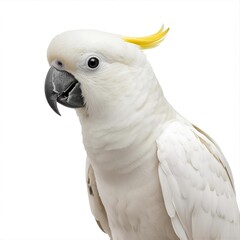 white parrot isolated white transparent background 
