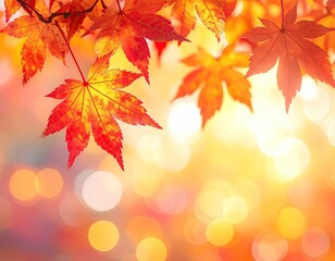 Obraz premium Autumn leaves bokeh background