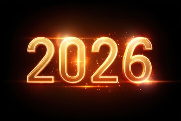 Glowing 2026 numbers for new year celebration