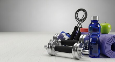 Elevated workout essentials displaying health-conscious choices and active lifestyle