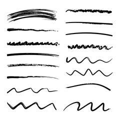 Collection of various hand-drawn lines and strokes