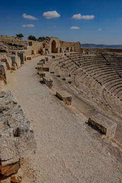 ancient roman amphitheater entrance douga tunisia