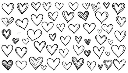 Collection of hand-drawn hearts (2)