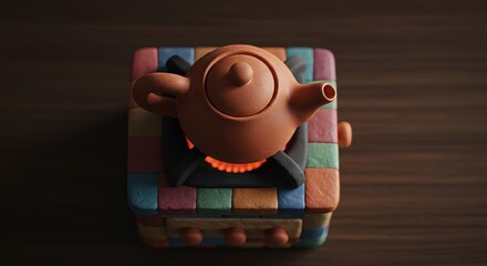 Traditional Clay Teapot in Mastic Style &ndash; Whimsical Kitchenware 2