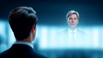 Holographic Communication with Team Leader in Futuristic 6G Business Meeting - Powered by Adobe