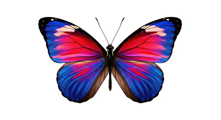 Isolated vivid tropical butterfly with colorful wings in striking close-up beauty shot © Ophelia