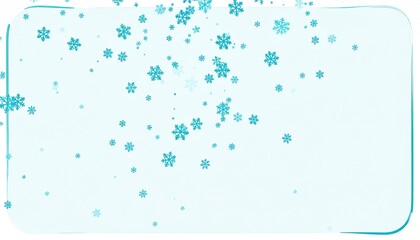 Light teal snowflakes falling on a light blue background