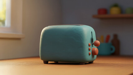 Clay Toaster in Mastic Style &ndash; Whimsical Playful Kitchen Appliance