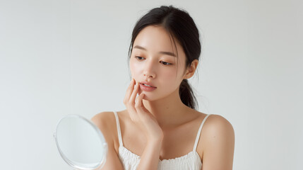 肌の悩みを持つ女性