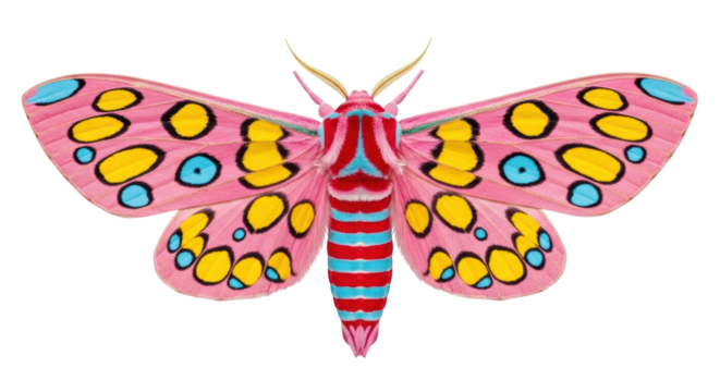 Isolated Crikey Moth is Vibrant Insect with Bold Colors and Unique Pattern on Wings